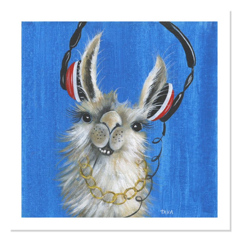 «Llama Jammin» imprimé sur papier, H 36 po x l 36 po x P 1 po