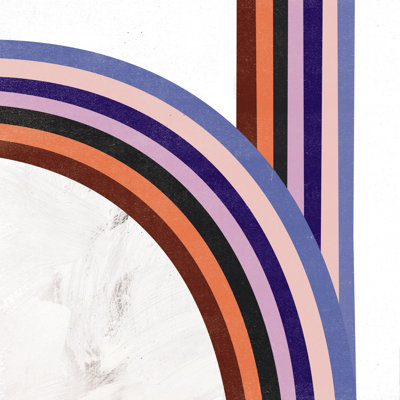 Purple And Orange Stripes - Wrapped Canvas Painting