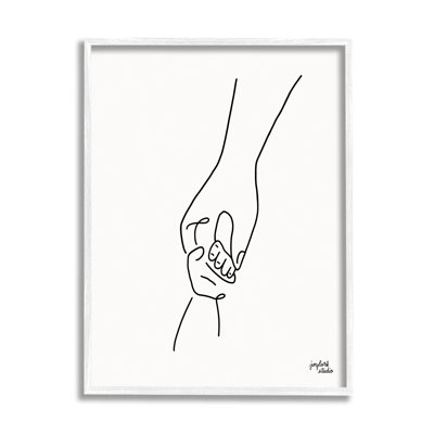 " Parent & Child Holding Hands Family Line Doodle "