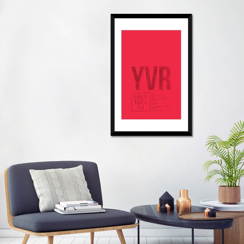Art textuel sur toile "Vancouver", H 24 po x l 16 po x P 1 po, Papier d'art encadré noir, Blanc