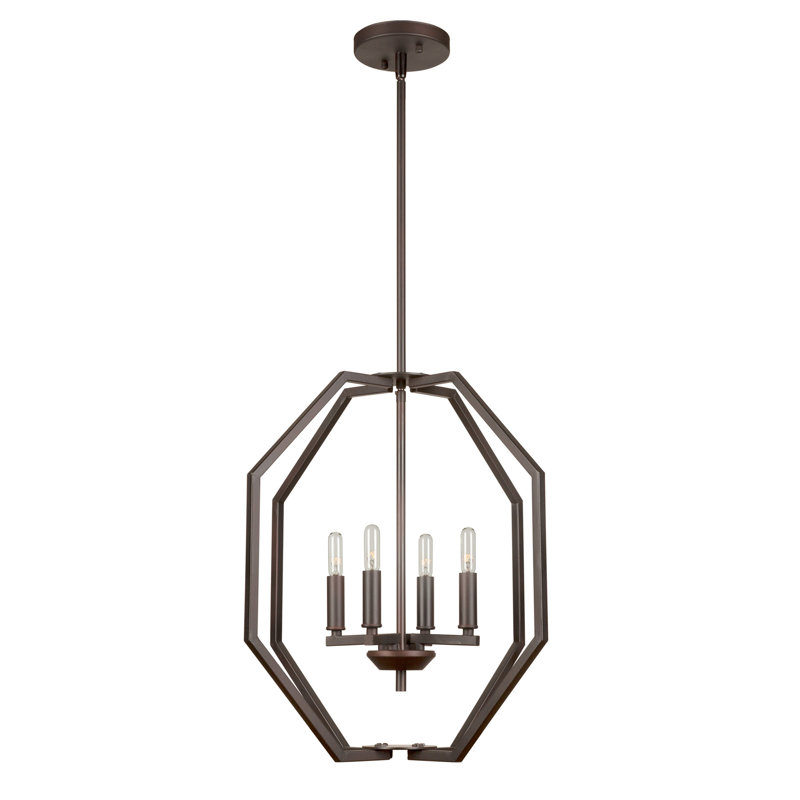 Lustre géométrique à style bougie 4 lumières Gabilan