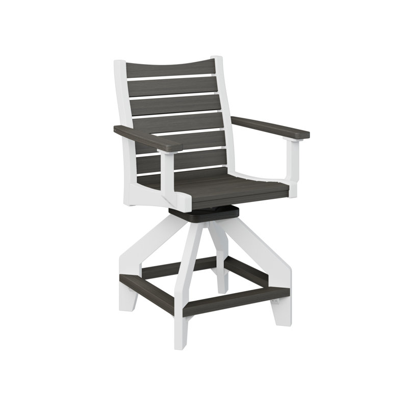 Berlin Gardens Bristol Swivel Bar Chair, Coastal Gray, 22.5"