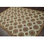 Tapis zone en laine brun/aqua 6 pi x 9 pi 4 po one-of-kind noué la Stpierre