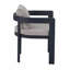 Ensemble de 2 chaises de patio pour l'extérieur, structure en aluminium gris foncé avec coussin beige-854243861-854243860
