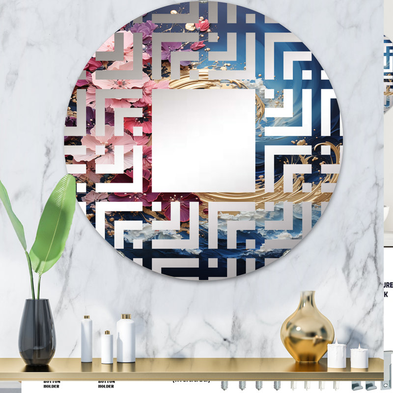 Miroir décoratif Golden Fushia Surge II - Maze MIR106033 C, 31,4 po x 31,4 po