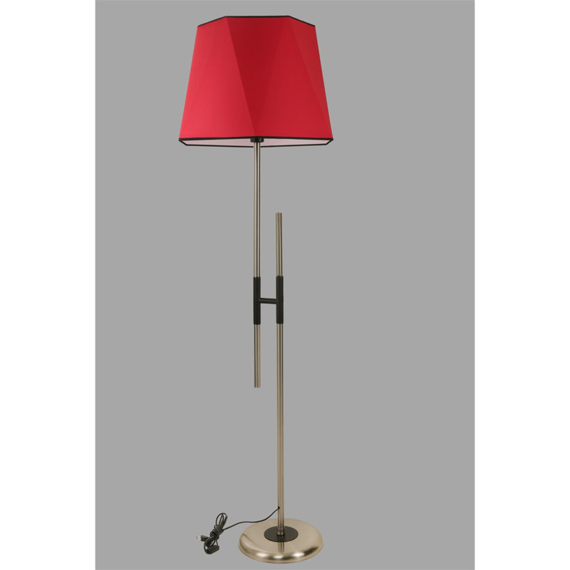 Razo 165cm Traditional Floor Lamp, Bronze, Red