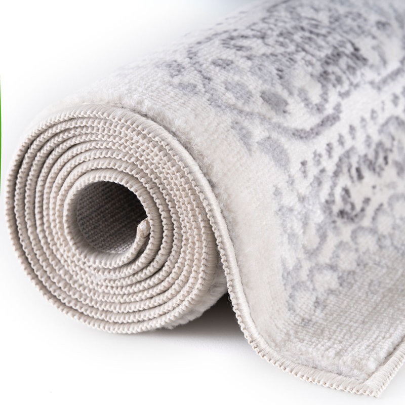 Montana Vintage Design Rug in Cream and Grey, Rectangle 80 x 150cm