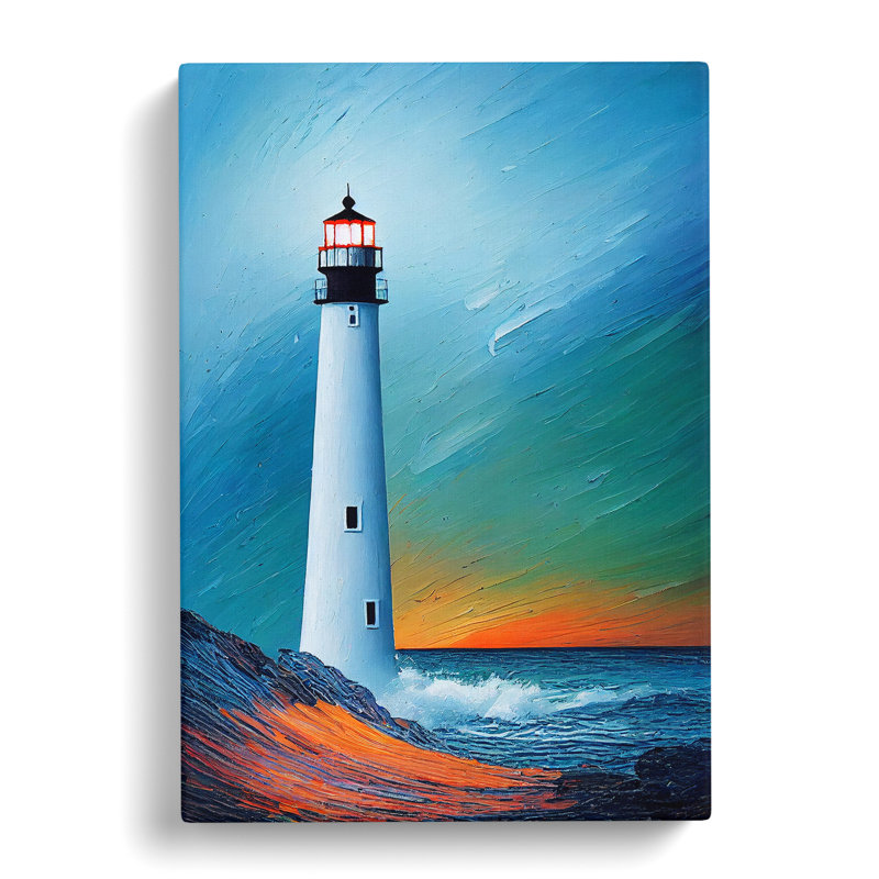 CAN-V0523-1673X Painted Lighthouse Vol.6 - Wrapped Canvas Print, 50cm H x 35cm W