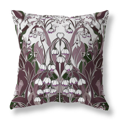 Lily of the Valley Floral Reversible Throw Pillow