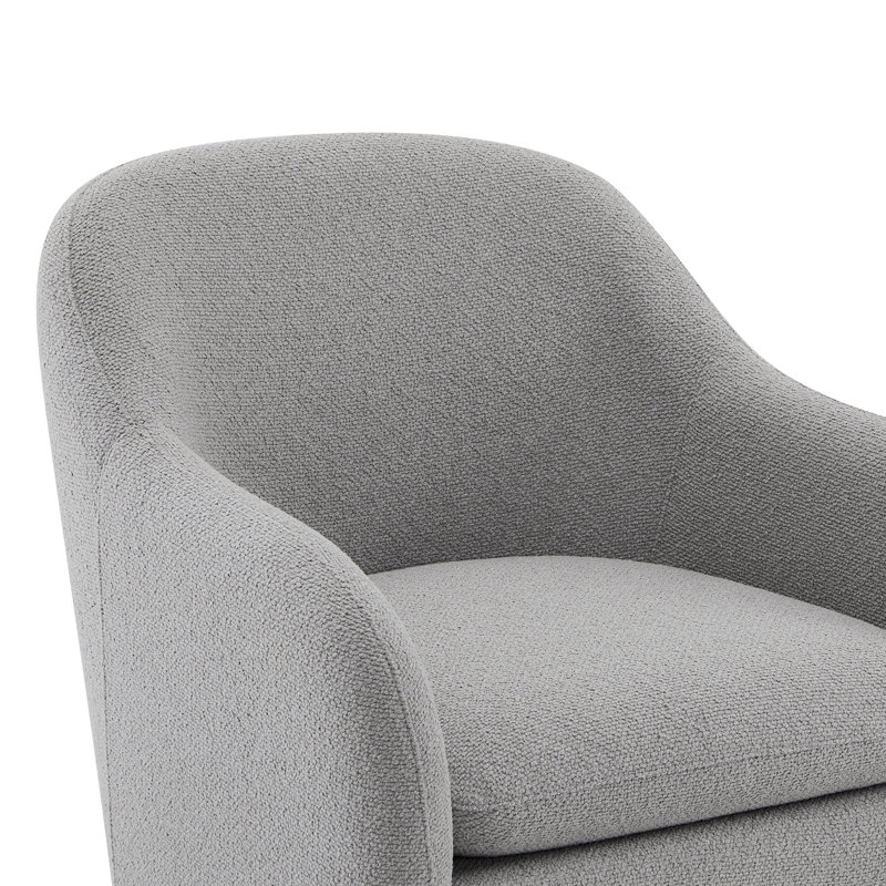 Fauteuil d'appoint rembourré tonneau Bleddyn, Mélange de polyester gris