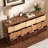 9 - Drawer 65"W Contrasting Colors Solid Wood Dresser