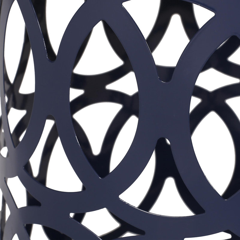Outdoor Metal S/2 End Table, Navy Blue