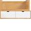 Lit de jour simple en bois avec généreuses tablettes et casiers de rangement, tabouret assorti de bureau multifonctionnel, combinaison d'apparence naturelle