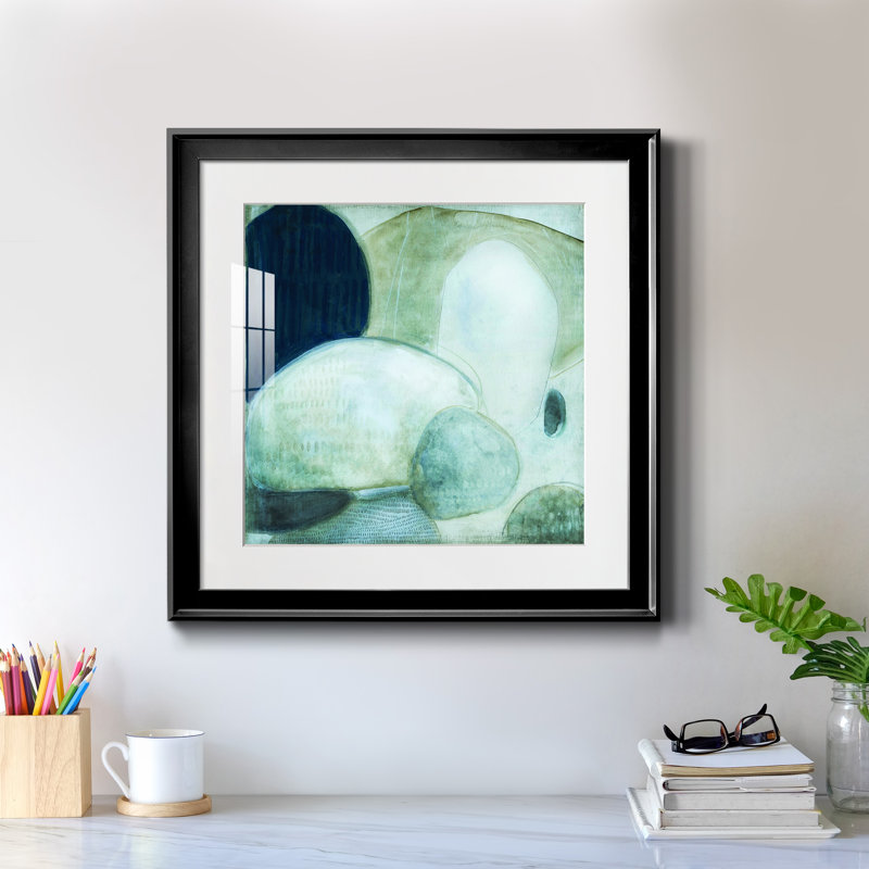 Aucune pierre non retournée - peinture encadrée, H 17,5 po x l 17,5 po x P 1,5 po, Noir