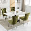 Chaise de salle à manger en velours, 2 chaises, olive, pieds en acier inoxydable chromé, ressorts, pièces rembourrées Sw1701ol, velours olive, coussin à ressorts,
