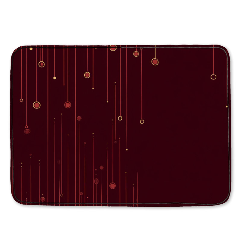 Tapis de bain abstrait, Rouge abstrait / géométrique, Simple - L 24 po x l 17 po