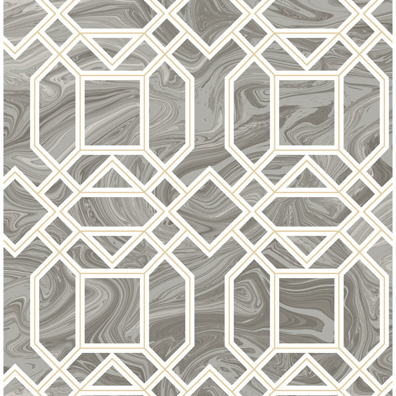 Rouleau de papier peint 33 pi x 20,5 po Moonlight Trellis, Gris
