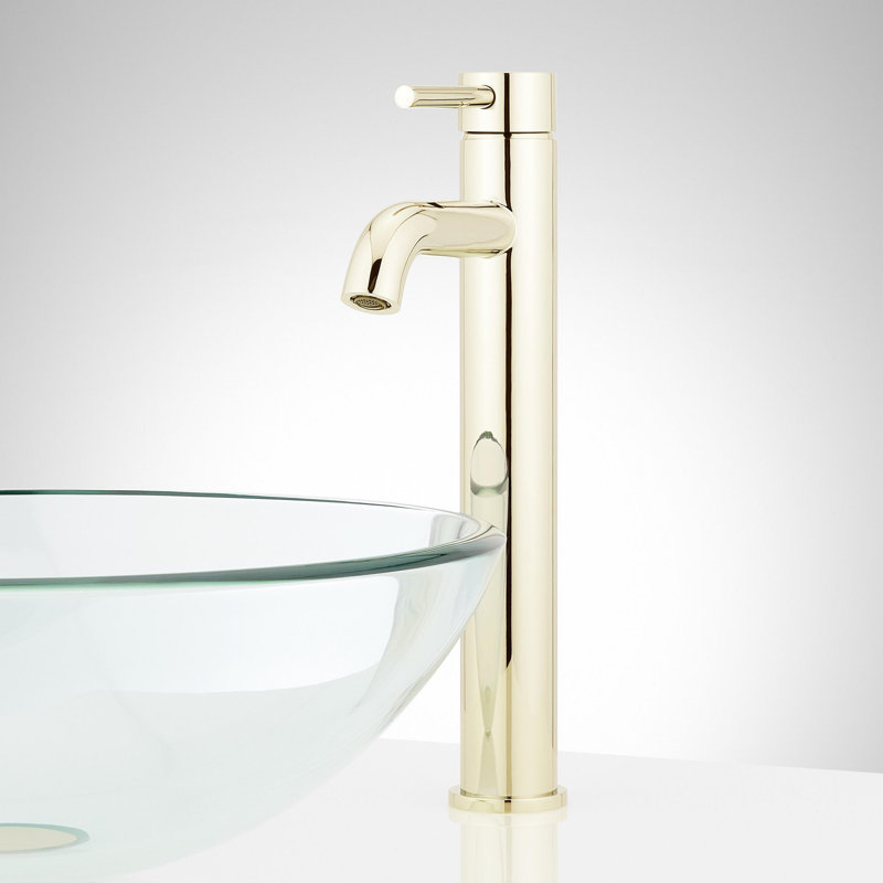 Polished Brass Modern Single Hole Bathroom Sink Faucet