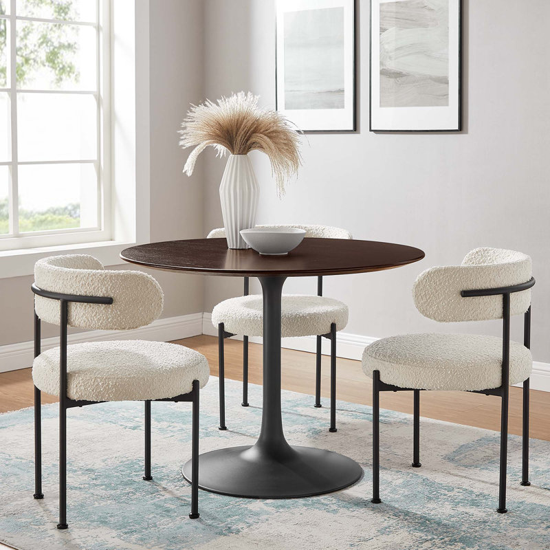Table de salle à manger Modway Lippa, Noir, Noyer cerise, L 40 po x l 40 po