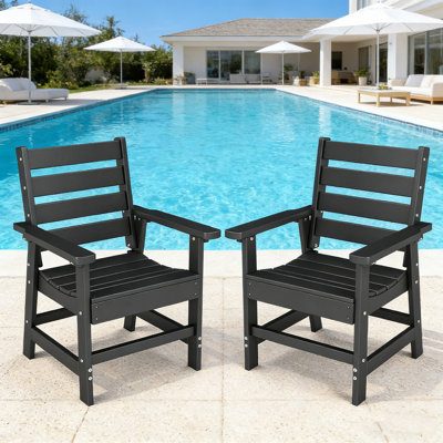 20.3W HDPE Outdoor-Dining-Chairs Set Of 2