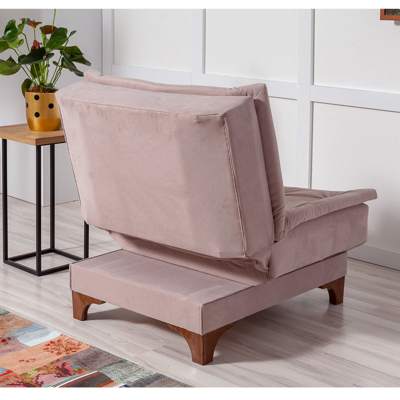 Fauteuil convertible capitonné l 29,53 po Crosland, Tricot beige