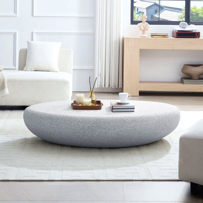 Table basse 55,12 po elliptique en fibre de verre
