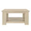 Table basse carrée avec tablette de rangement à 2 niveaux, table basse en bois naturel pour le salon
