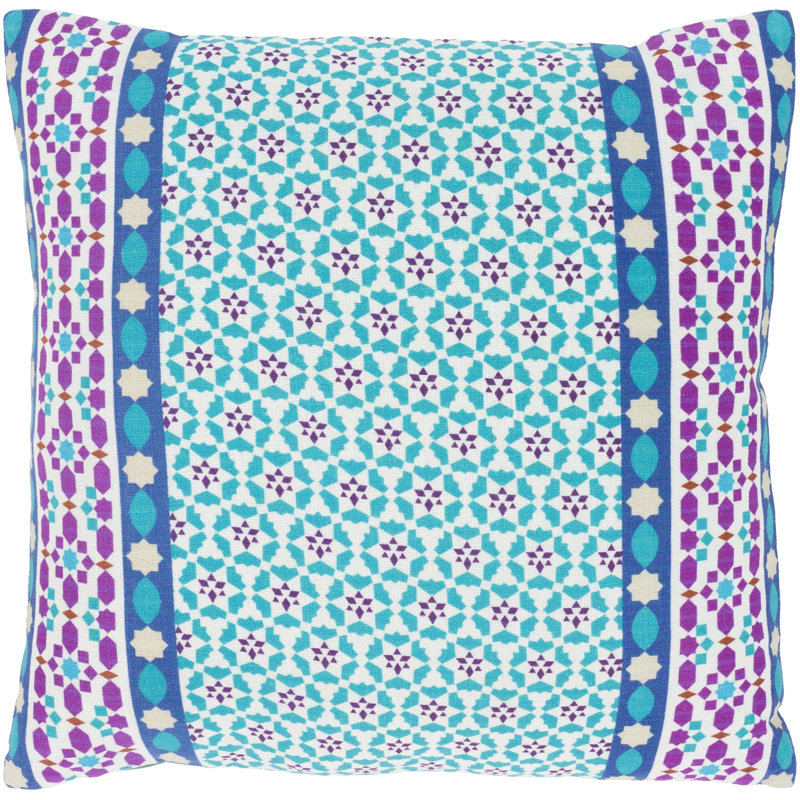 Lucent Geometric Cotton Pillow Cover, 22" H x 22" W