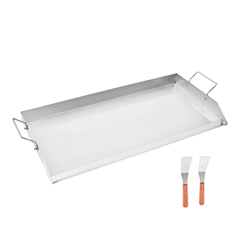Plaque chauffante universelle en acier inoxydable 32 x 16 po pour barbecue, égouttoir et drainage de graisse, parois de cuisson à haute température pour les déversements d'aliments, performance durable