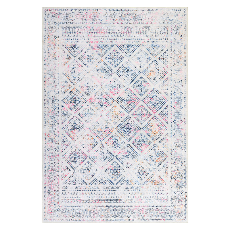 Elegant Oriental Machine Washable Rug with Rubber Anti-Slip Backing Ideal for Living Room, Dining Room, Bedroom, Office & Playroom