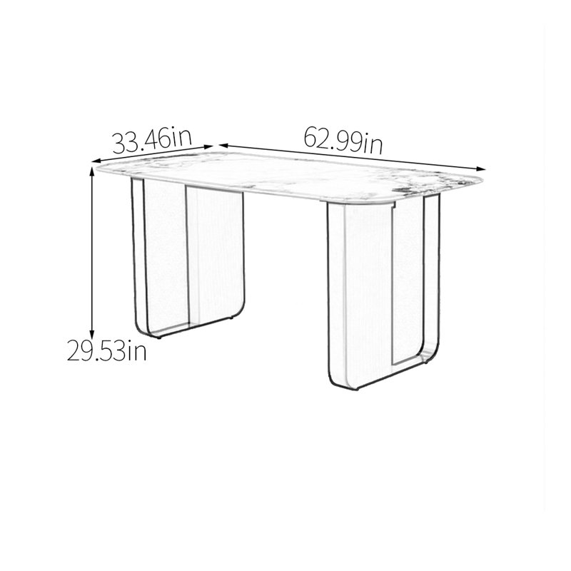 Table de salle à manger haut de gamme légère et luxueuse