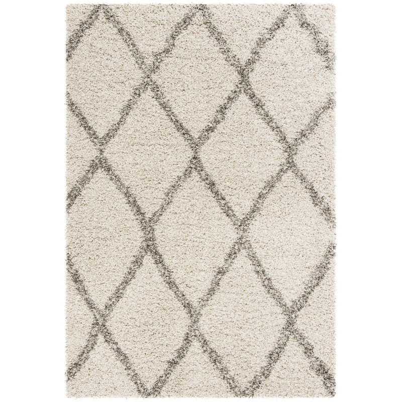 Tapis ivoire / gris Rizco, Rectangle 3 pi x 5 pi