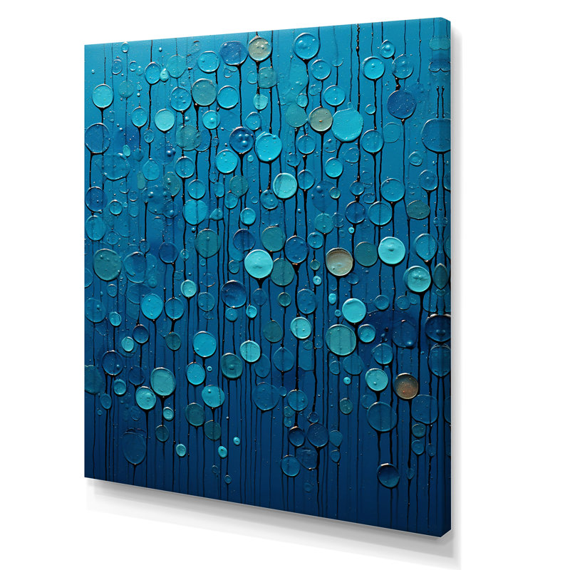 «Abstract Rainy Blue Collage», art sur toile à formes abstraites, Toile tendue, H 32 po x l 24 po x P 1 po