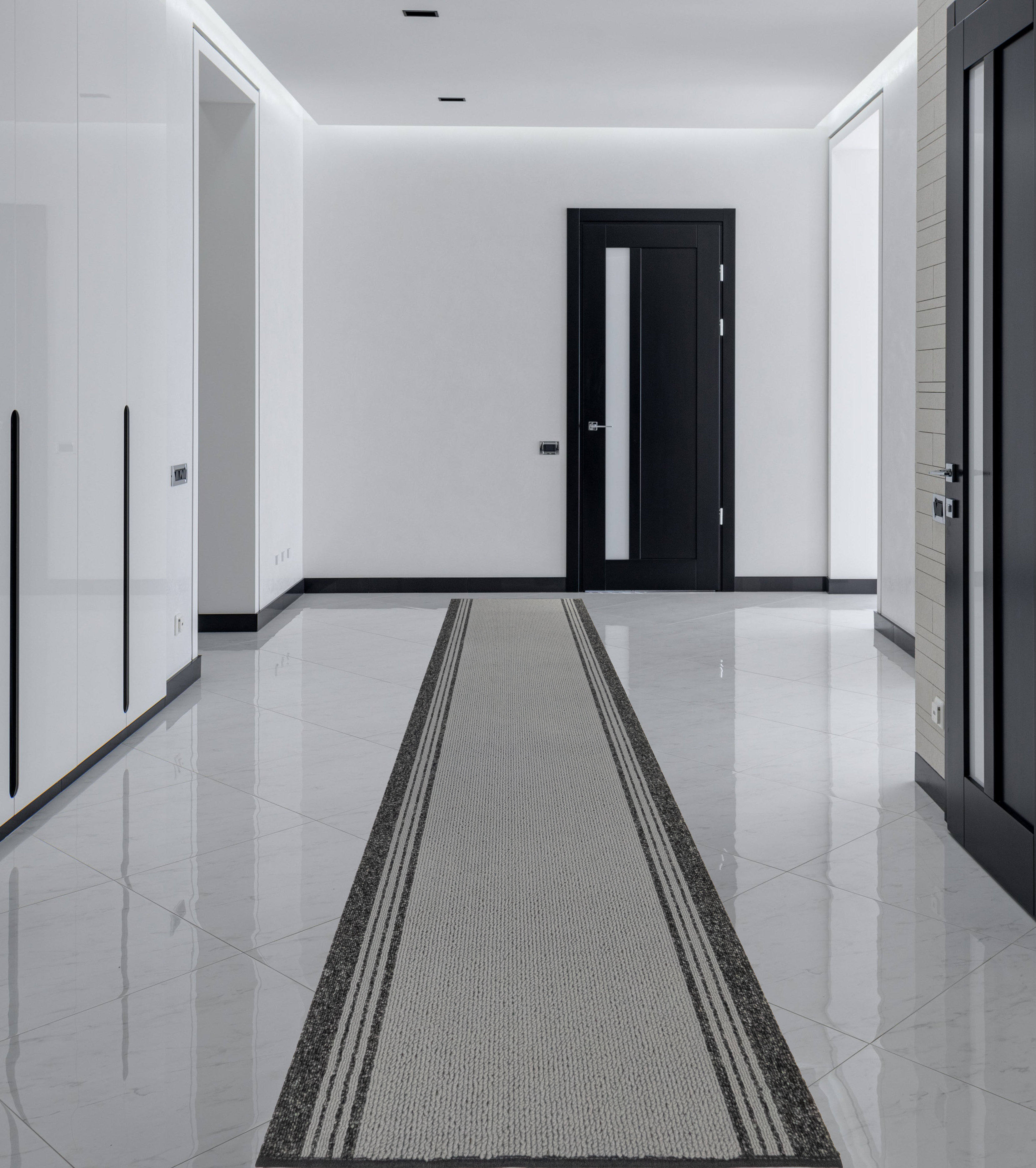 Purhome Custom Size Runner Rug Solid Border Gray Berber Style Indoor ...