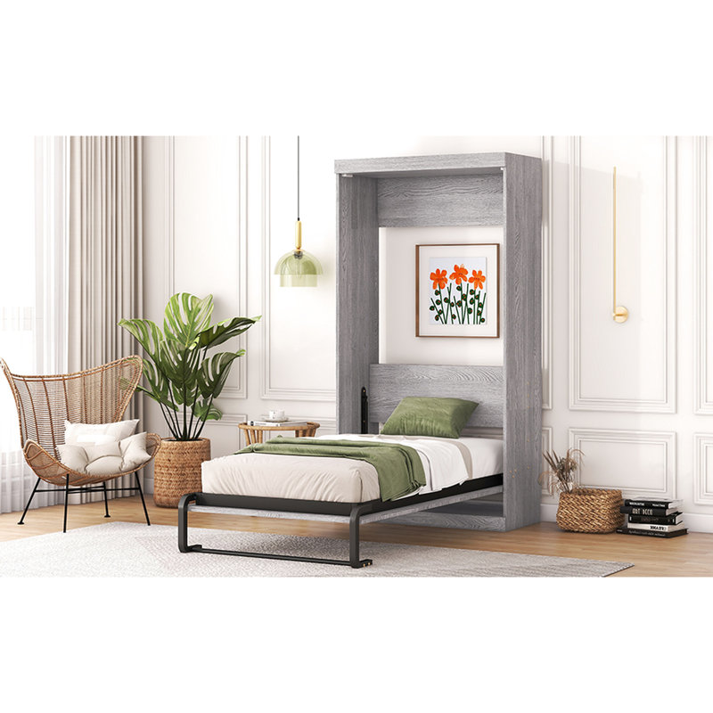 Lit simple pliant gris - améliore le taux d'utilisation de l'espace disponible dans l'armoire et améliore l'efficacité de la vie