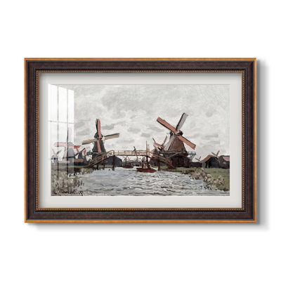Moulins à vent près de Zaandam, 1871 - Claude Monet - Reproduction encadrée sur mesure