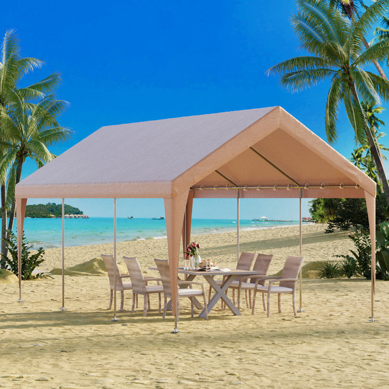  10 FT.W X 20 FT.D Heavy Duty Carport (Sidewalls Only), Yellow
