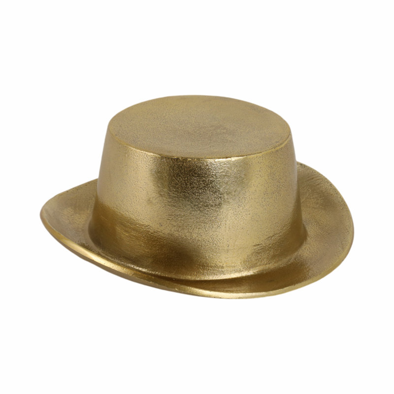 Ithaman 's 8" Aluminum Top Hat Decor, Gold Accent