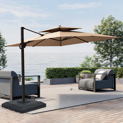 Sil 11' x 9'  Rectangular Patio Umbrella, Counter Weights Base Included