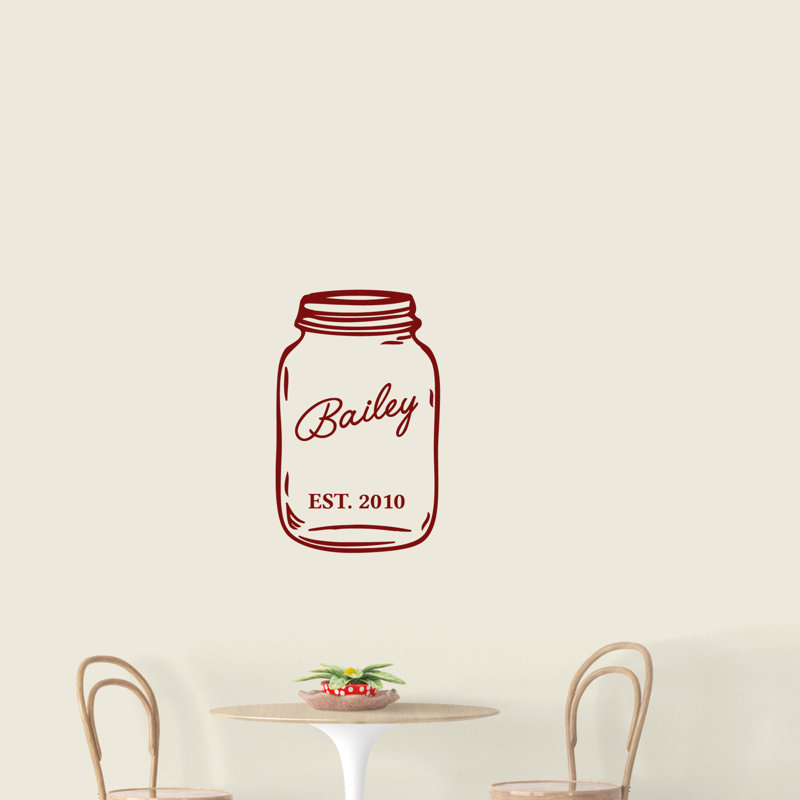 Adhésif décoratif Mason Jar, Canneberge, Oui