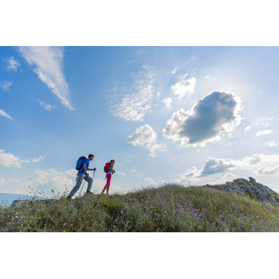 Young couple hiking 1 Piece Wrapped Canvas Wall Art