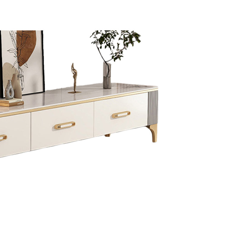 Meuble télé de luxe Italian Light, Or / gris / blanc, H 15,74 po x L 78,74 po x l 13,77 po