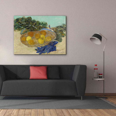 'Still Life Of Oranges And Lemons With Blue Gloves' by Vincent Van Gogh, Giclee Canvas Wall Art