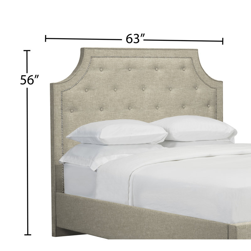 Tête de lit à panneau rembourré Tarpley, Grand, Lin - Beige