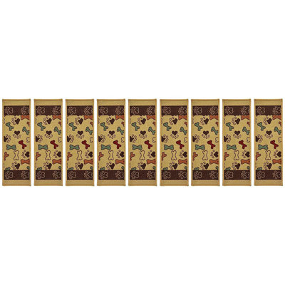 Tapis d'escalier antidérapant lavable à la machine avec pattes pour animaux 8,5 po x 26 po, couleurs et options