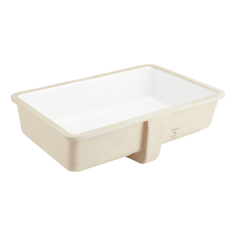 Lavabo de salle de bain rectangulaire encastré en porcelaine vitreuse Destin