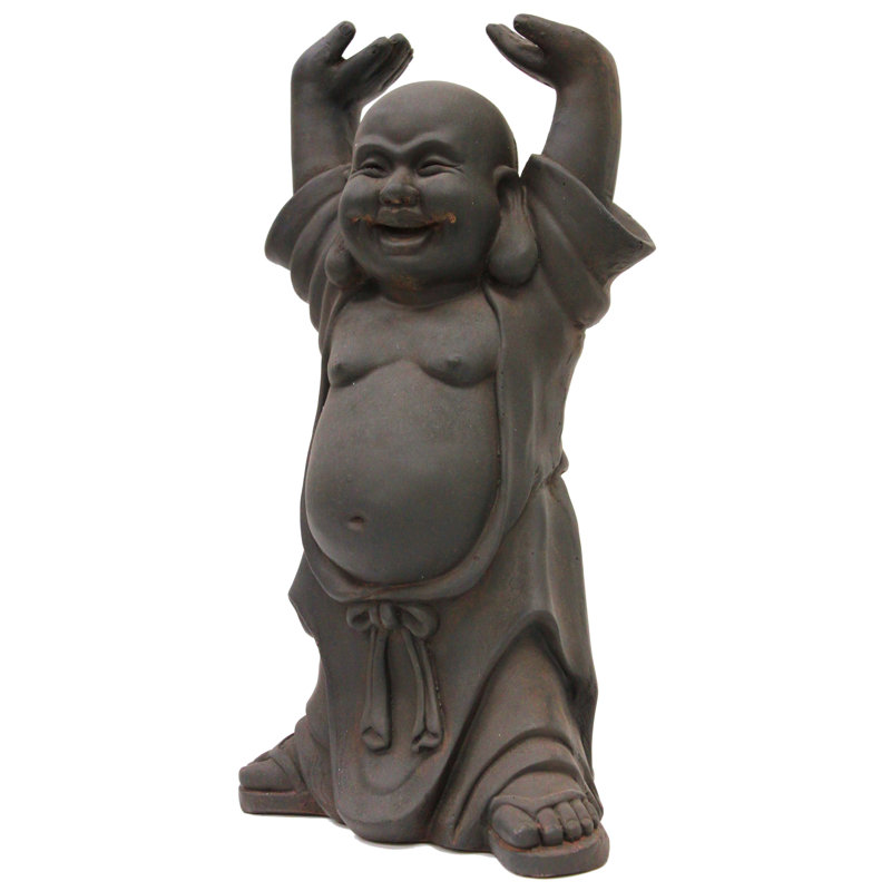 Statue buddha main levée, Brun