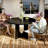 47.2" Black Woodgrain Patio Folding Dining Table