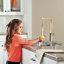 Modern Brushed Gold Single Handle Kitchen Faucet with Pull Out Sprayer and LED Temperature Display-99113325-130369151