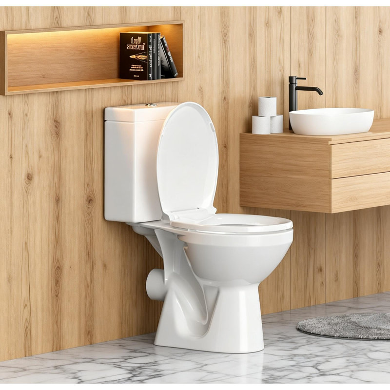 Toilet Seat Round Soft Close, Toilet Lid Slow Close Quiet No Slam(White/16.5''), White